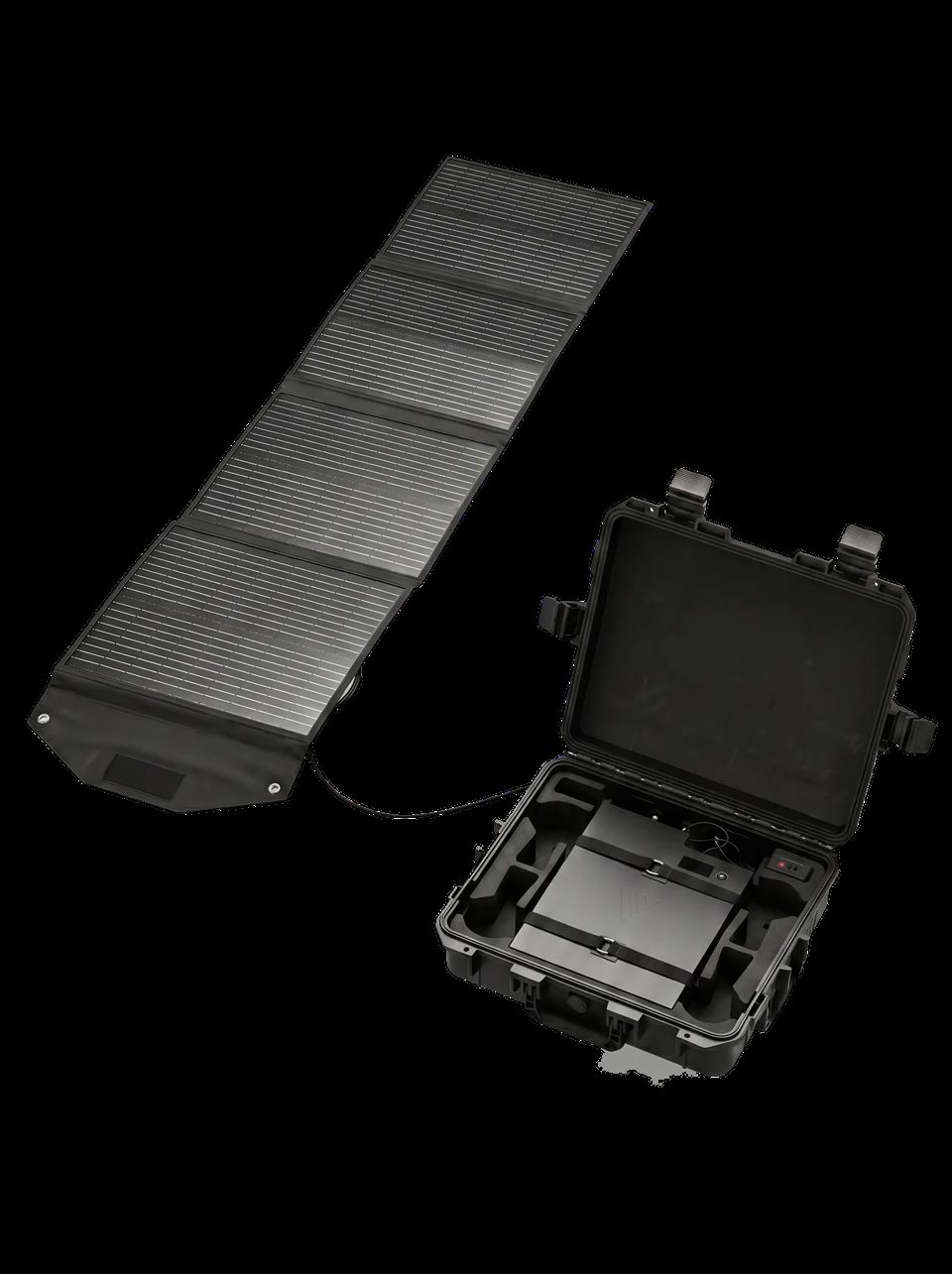 Veritas Off-Grid Bundle with battery, case, solar panel, and Starlink Mini accessories