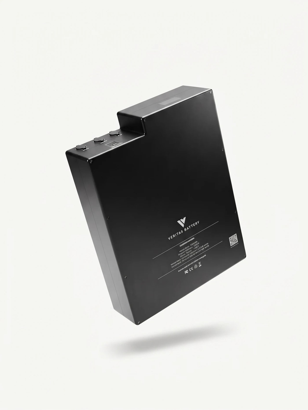 Floating rear angle of the 45-Hour Battery + Case battery on a light background