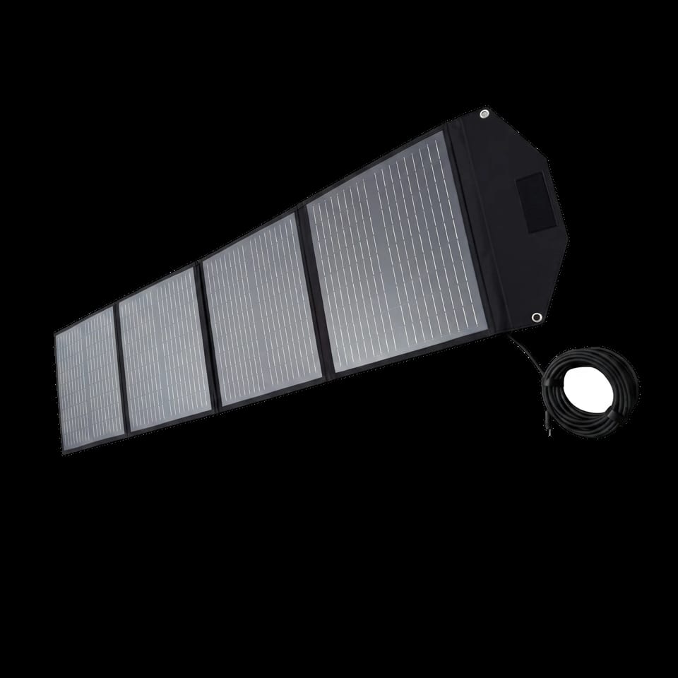 Veritas 100W foldable solar panel for charging the 45-Hour Battery